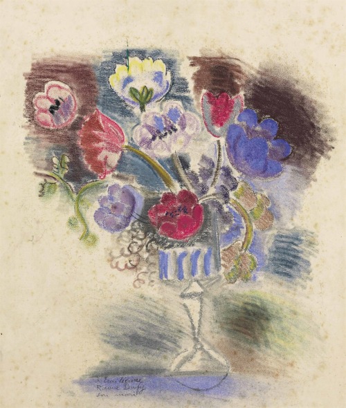 thunderstruck9:Raoul Dufy (French, 1877-1953), Anémones dans un verre [Anemones in a glass], c.1920.