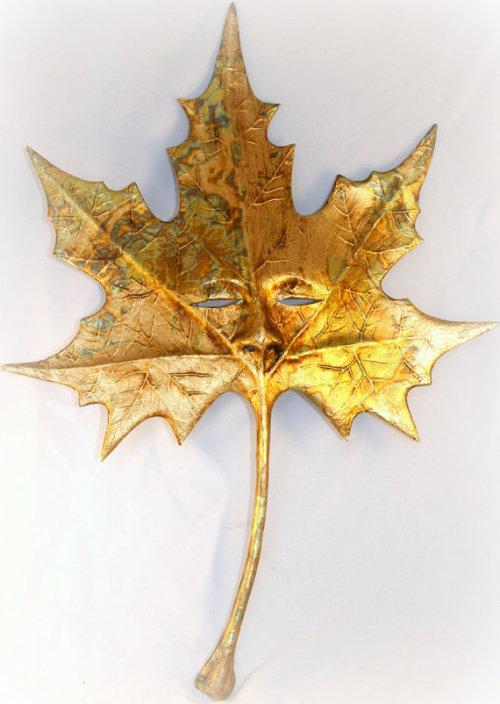 lovelyetsy: &ldquo;Maple Leaf&rdquo; Handheld Mask by VenetianArtiquity