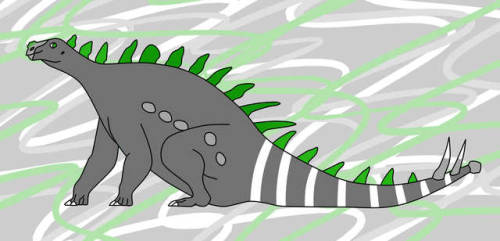 excessively-english-little-b:Today we have our aro-spec pride dinos! A nice little crew of Stegosaur