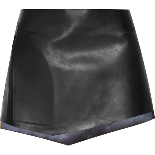 Esteban Cortazar Leather mini skirt ❤ liked on Polyvore (see more asymmetrical mini skirts)