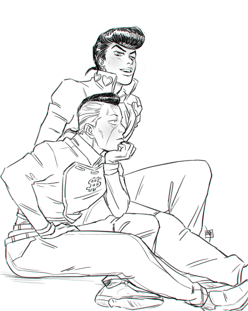 notanotherjojoblog:  just came across this sketch of m’boys I totally forgot I drew a while back… 