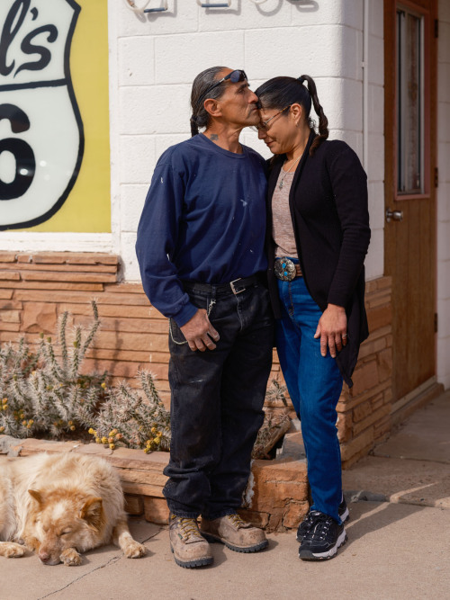 Americaisdead:  Buffalo, Blas And Angela At Their Motel.winslow, Arizona. March