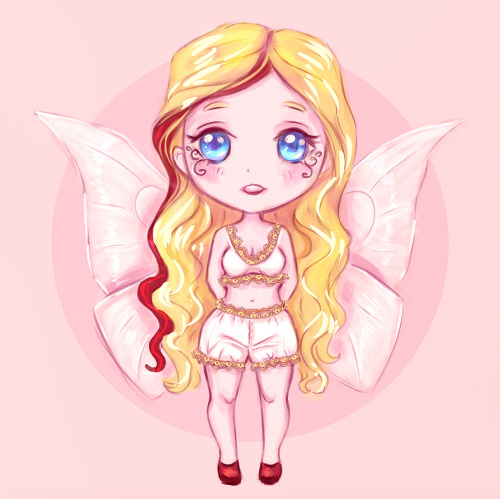 I’m behind with posting here on Tumblr again ))Here is a chibi Alyssa (in her lacy lingerie from Ens