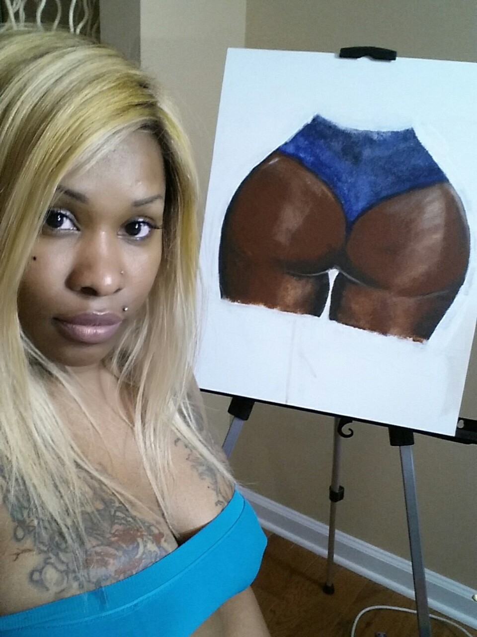 therealjamaicatreat:  Painting I did this morning. Haven’t drawn In years felt