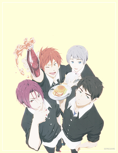 semezukas:  Free!boys + (looking hecking attractive in) various job uniforms! (✌ﾟ∀ﾟ)☞ 