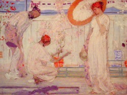 artishardgr:  James McNeill Whistler - The White Symphony: Three Girls 1868