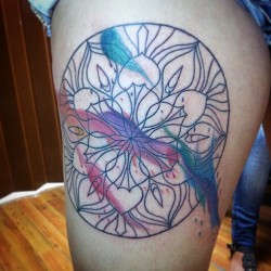 #tattoo #pierna #mandala #wartercolor #acuarela #colores #negro #ink