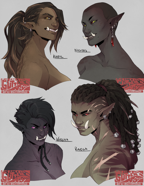 guttertongue:orcs orcs orcs!Some of my ocs from an original worldbuild. In this worldbuild, in order