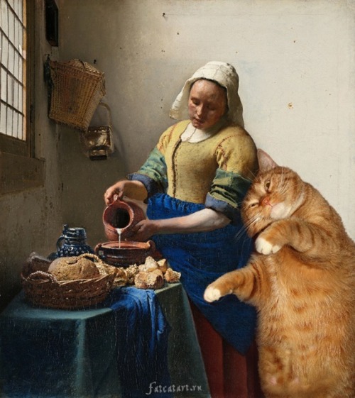 Johannes Vermeer, The Kitchen Maid and the Cat ⁠⁠⁠ ⁠⁠posted on Instagram - instagr.am/p/CHyA