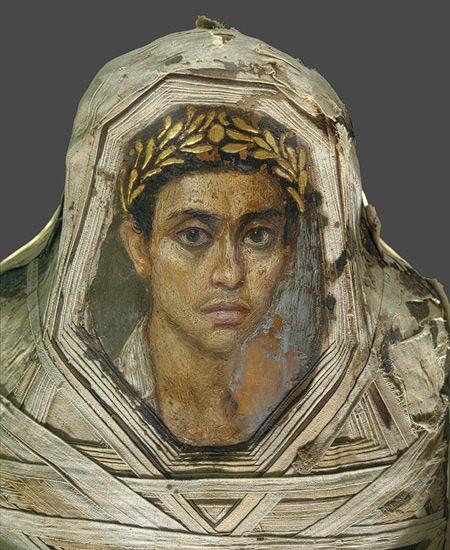 historical-nonfiction:This may be the first picture frame. The mummy portrait, found in Hawara, Egyp