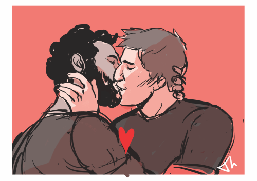 polarcell:had to doodle this incredibly messy smooch after i literally made myself too sad with the 