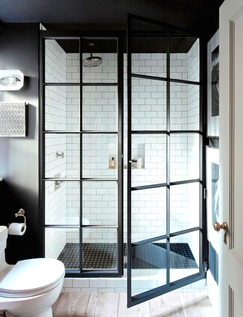 dustjacketattic: steel framed shower doors | photo emily gilbert