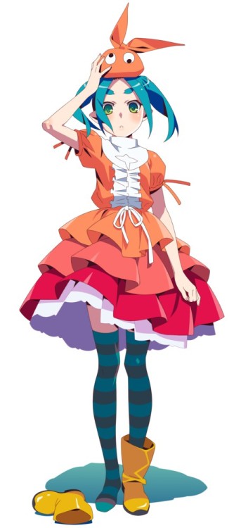 物語（シリーズ）、tsukimonogatari、斧乃木余接、高解像度、非常に高い解像度、透明バックグラウンド、ドレス、サイハイソックス、possible duplicate | Sankaku Channel