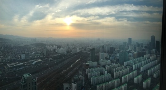 Seoul, South Korea from atop the Hanwha 63 Square in Yeouido