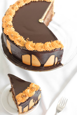 boozybakerr:  Chocolate-Butterfinger Overflow Cheesecake 