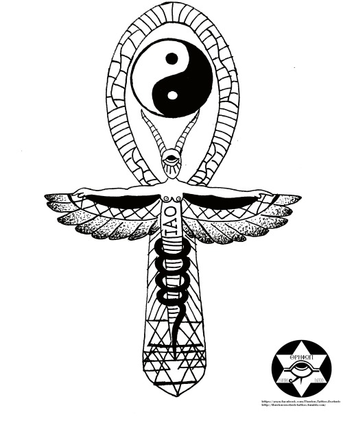 This drawing is a revision of the Egyptian Ankh.“The Ankh for the egyptian“: it is also know key of 