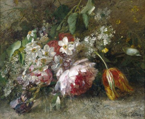 art-and-things-of-beauty:Anna Peters (1843-1926) - Still life with flowers, oil on canvas, 54 x 66 c
