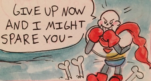 Tiny Pap Meets “giant” Frisk! :) For Friday’s Fluff! 