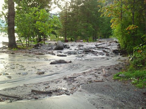 Mudflow in Stehekin, WashingtonOn the shores of Lake Chelan in a remote area of the state of Washing