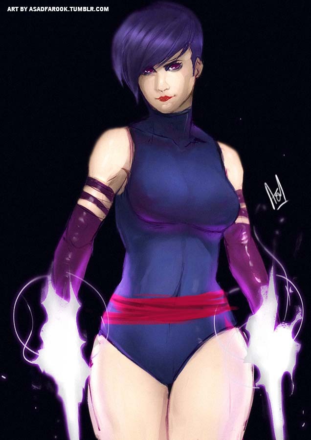 asadfarook:  psylocke (short hair variant) sketch for patreon. this is pretty much