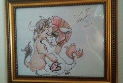 Baww, look at the snuggles! (i guess i never posted this? Its been framed for months.)