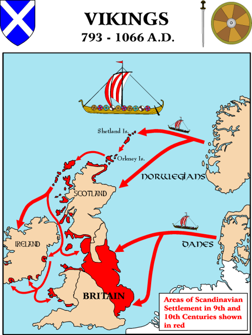 medievalart:Viking Settlements in the British Isles