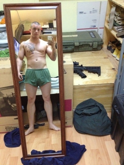 Bulging guns and ammo. That’s just on his body…