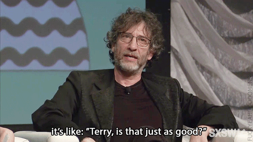 petermorwood:unicornempire:fuckyeahgoodomens:Terry wrote to me and he said  ”You have to do this ”- 