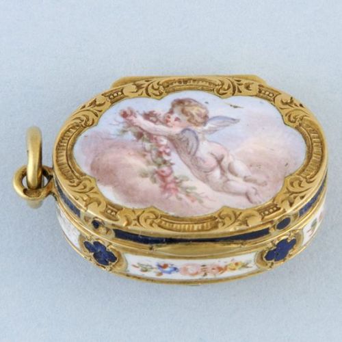 Antique pocket watch with cherubs.