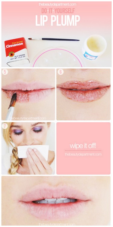 DIY 2 Ingredient Lip Plump Recipe from The Beauty Department. Really easy recipe with alternatives t