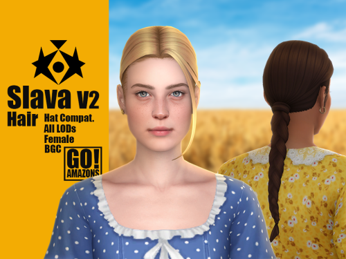 Slava Hair V2 &gt;Base game compatible female hairstyle&gt;Hat compatible&gt;From Teen t