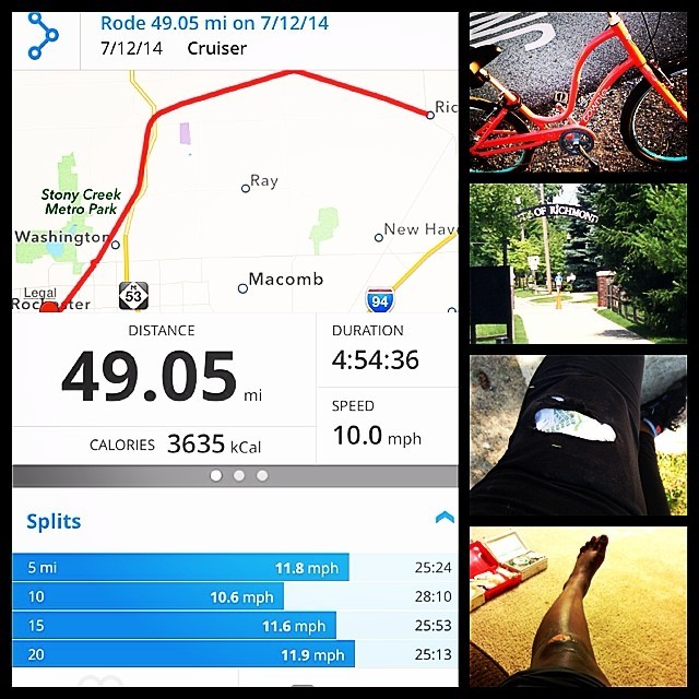 I did my longest #bikeride ever — 49 miles on my new electra_bicycle #townie Not even 2 months ago I thought I was going to die doing 2 miles! I fell about 20 miles on a sharp turn but I was so determined to accomplish my goal I kept going. You...