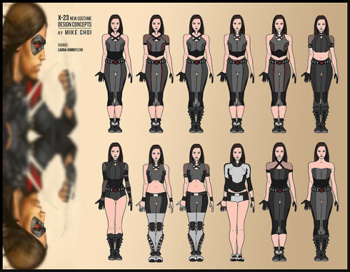 lesbianillyana: xce23: X-23 new costume design concepts by Mike Choi, part 2. Mike just showed off a