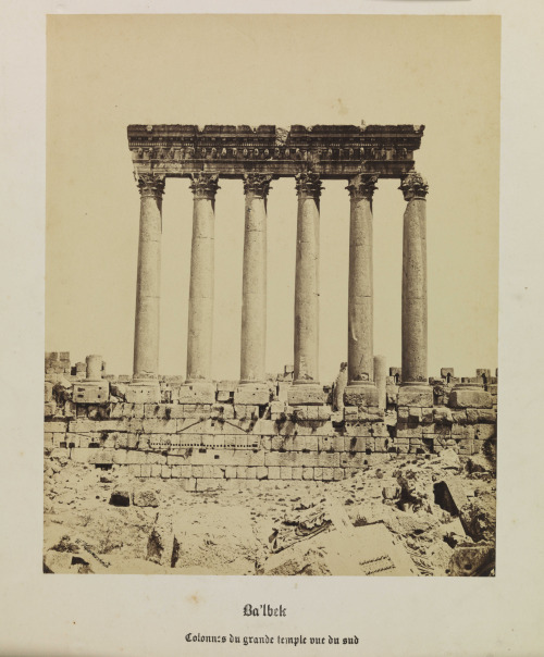 Baalbek, columns of the Great Temple, view from the south Photographed by Wilhelm Hammerschmidt, ca.