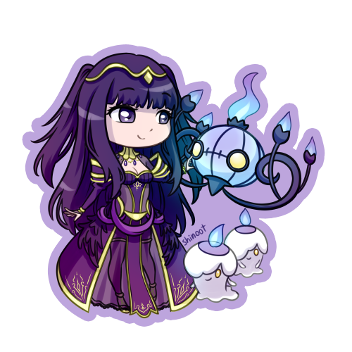 Tharja and Chandelure commission, now chibi