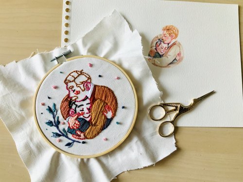 slushyheart210:yakichoufd:I made a cute embroidery today ^^AKSFDKS it’s so cute I’m going to die!!! 