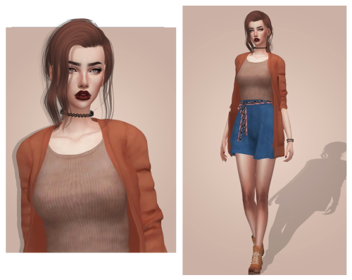 Hair - @leahlillithCardigan - @elliesimpleTop - @elliesimpleSkirt - @sims4-marigoldBoots - @ann