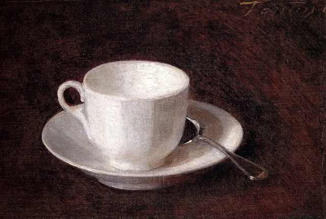 arinewman7:   Still-Life, White Cup and Saucer Henri Fantin-Latour oil on canvas,