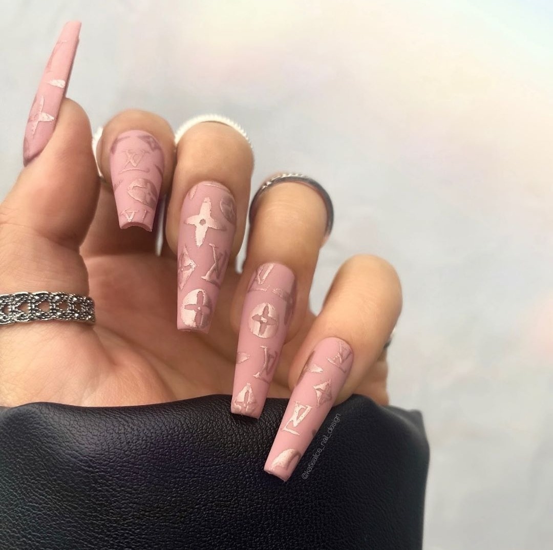 coffin louis vuitton nails