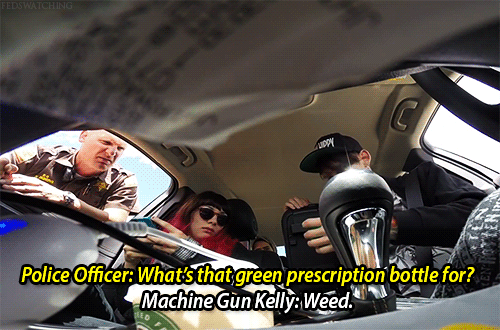  MGK gets pulled over for air drumming on his steering wheel 