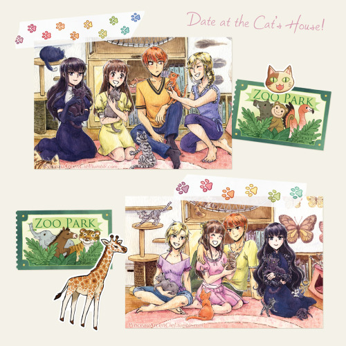 Here are my illustrations for Year of The Cat @kyoruzine~ Couldn’t avoid drawing kitties every