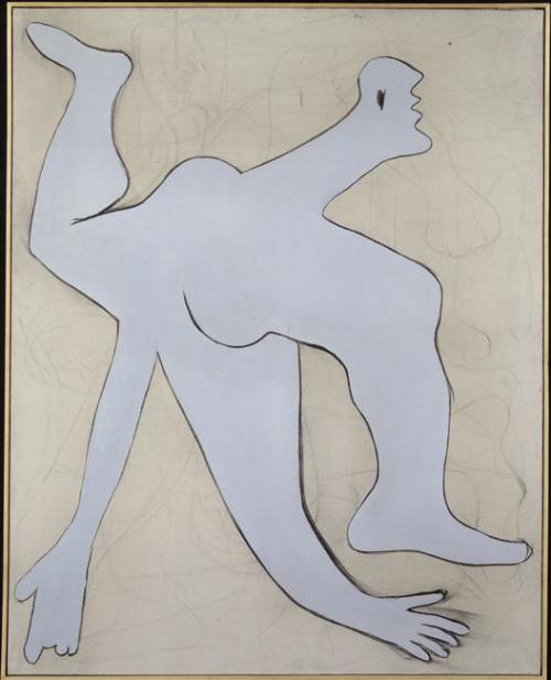 juju-be-art:Pablo Picasso, L'acrobate bleu, 1929, fusain, huile sur toile, Hauteur : 1.62 m, Largeur