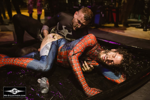 mr-s-leather:  Spider Man got royally fisted at our MASK4MASK party last week!