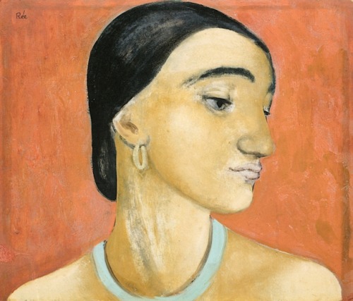 huariqueje: Profile against Red , Bertha    -    Anita Rée, before 1929. 