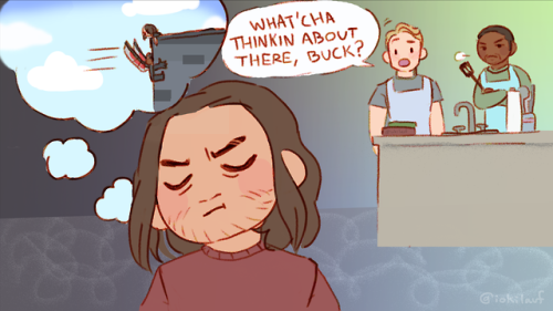 iokilauf:Bucky’s award-winning plan. (Insp. by when Seb said he would fog Anthony’s falcon goggles.)