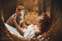 shipwreckedinsc: Redhead and fox… by -marketanovak-