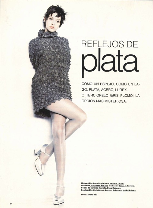 &ldquo;Reflejos de Plata&rdquo; - Vogue Espana December 1993Photographer: Andre RauModel: Pa