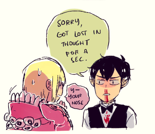 starfleetrambo:  Puberty, Yuu.Still stuck in the cultural festival au because of the thing @maggielesoup drewSelf indulgent bonus sketch::
