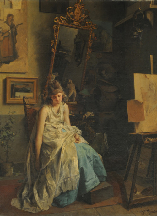 The Model (1872). Domenico Induno (Italian, 1815-1878). Oil on canvas. Museo Nacional de Bellas