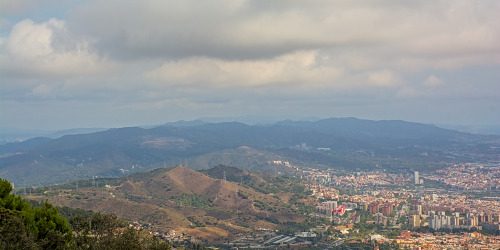 aerial views on Barcelona and surroundings